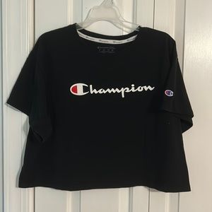 Women’s Black Champion Crop Top
